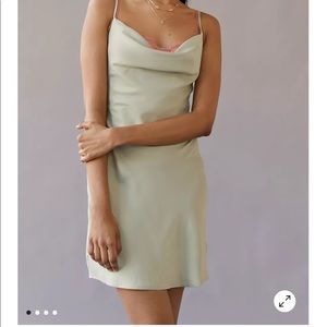 Sage Satin Urban Outfitters Slip Dress